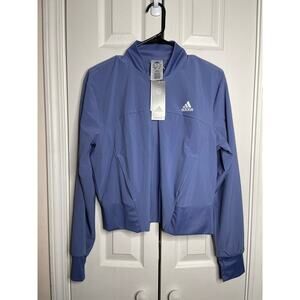 NEW Adidas Cropped Track Jacket Full Zip Purple Lilac Womens Size Medium